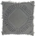 thumbnail image 1 of Nicole Curtis Diamond Fringe 18"X18" Charcoal Throw Pillow, 1 of 6
