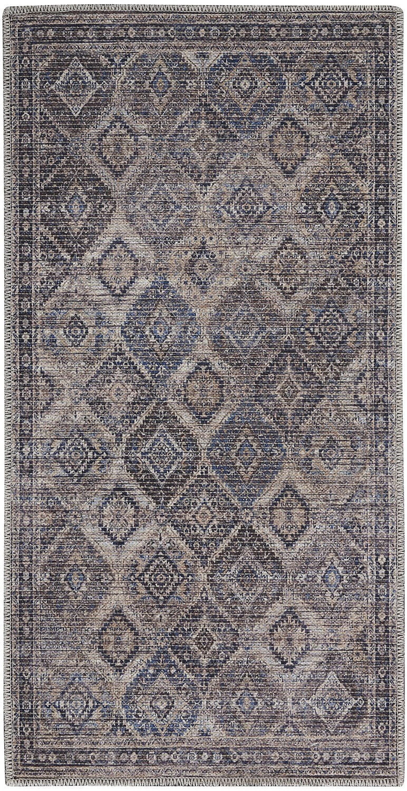 Nicole Curtis Ivory Latte Cotton Chenille Rectangular Area Rug