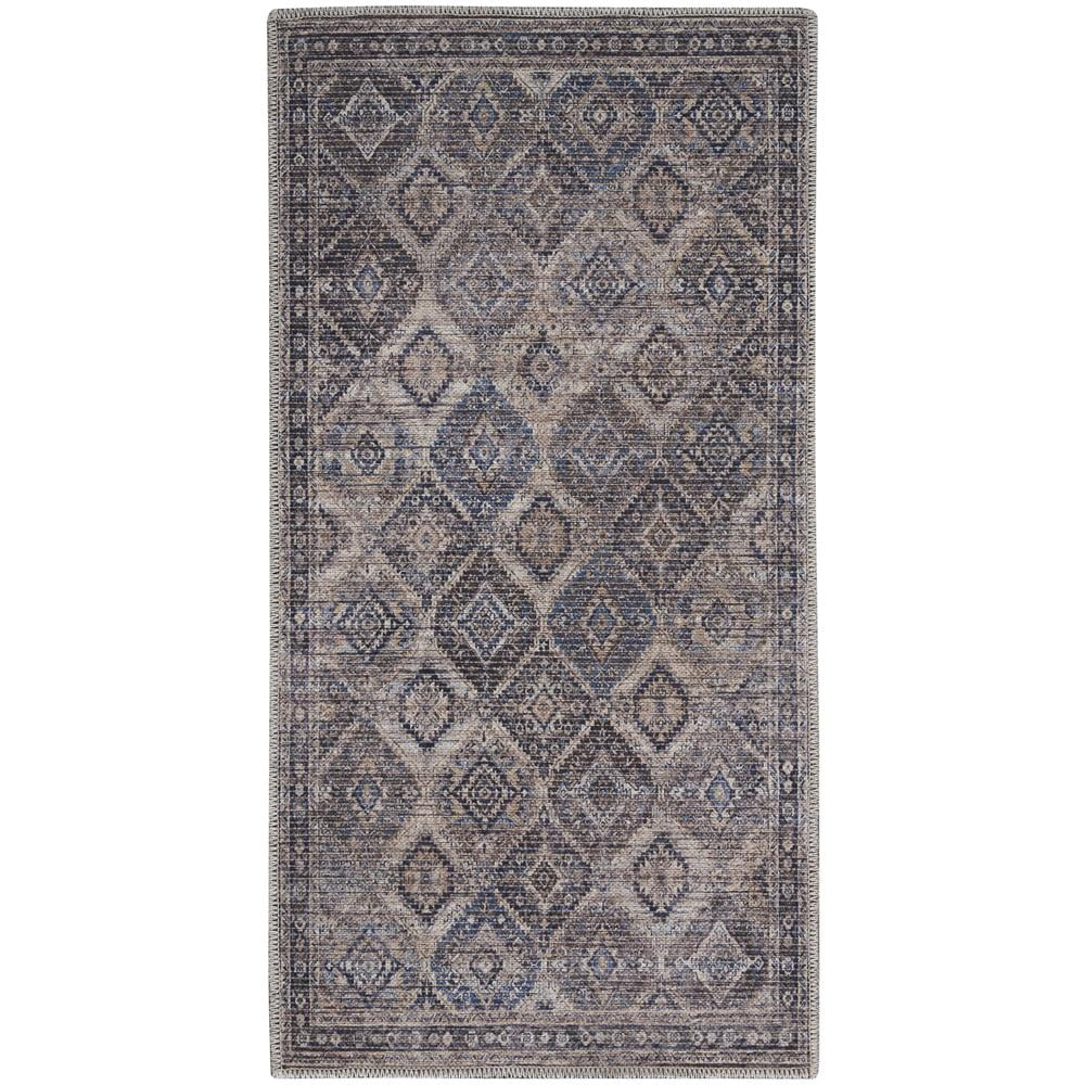 Nicole Curtis Ivory Latte Cotton Chenille Rectangular Area Rug