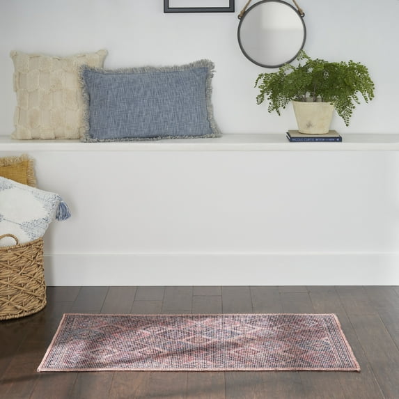 Nourison Home Machine Washable Boho Transitional Multicolor 2' x 3'9" Area Rug, (2' x 4')