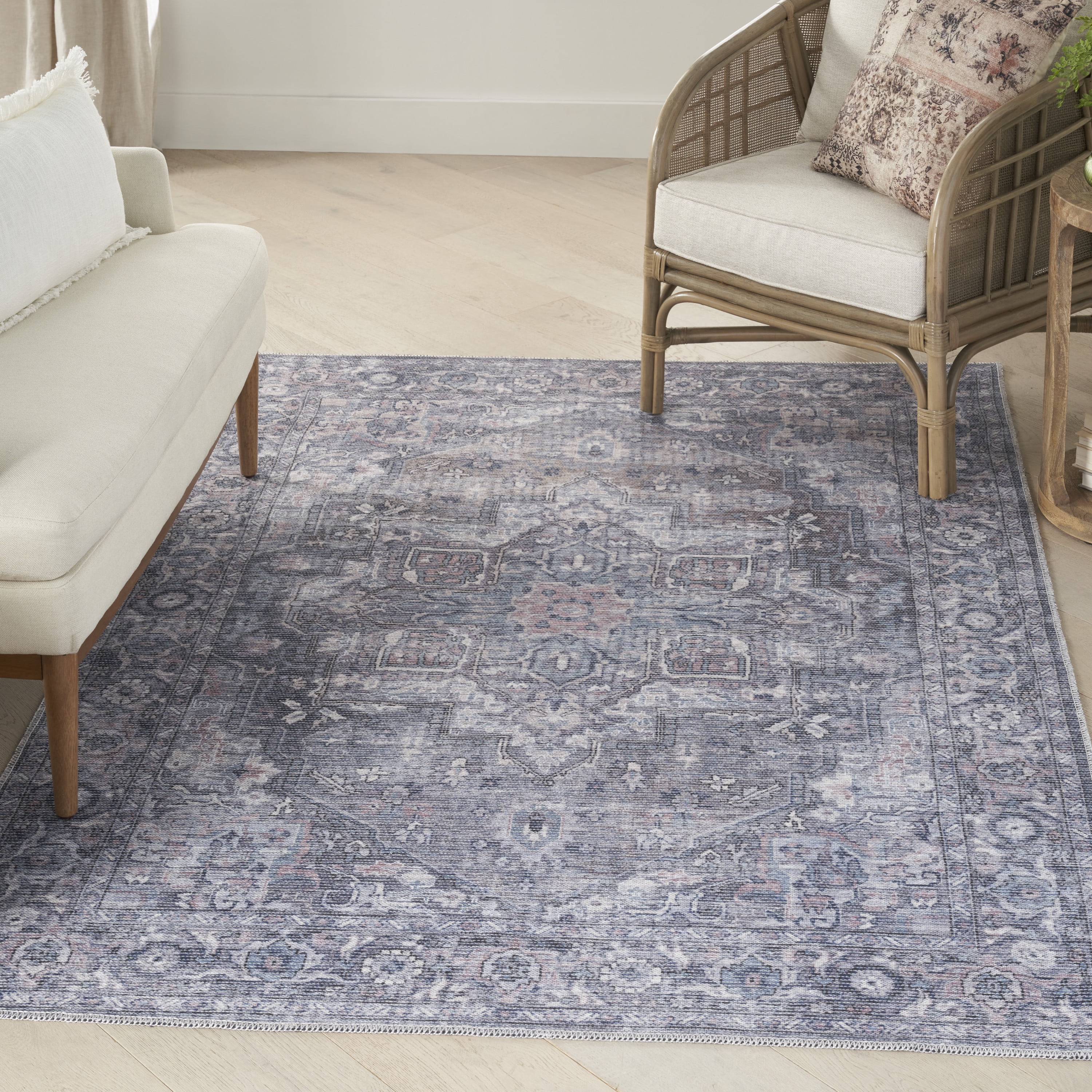 Nicole Curtis Machine Washable Series 1 Persian Grey 6' x 9' Area Rug