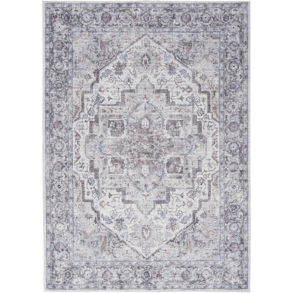 Nourison New Concept Washables Vintage Indoor Area Rug Ivory Beige 7'10" x 9'10"