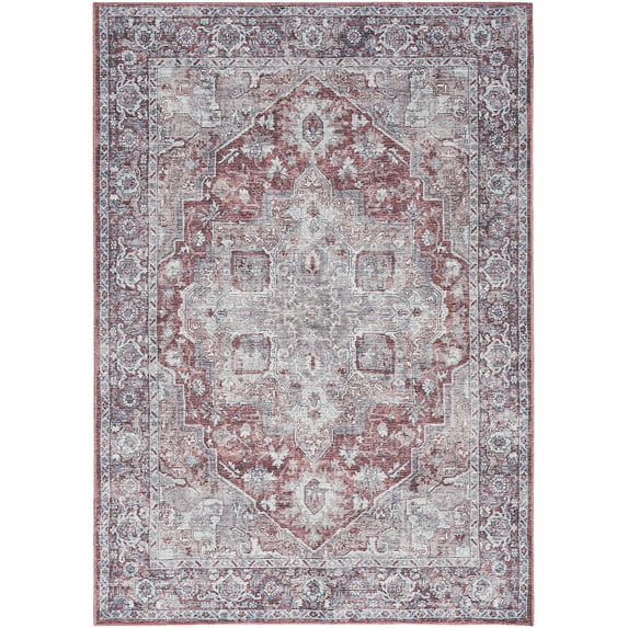 Nourison Home Machine Washable Series 1 Persian Ivory Brick 6' x 9' Area Rug (6x9)