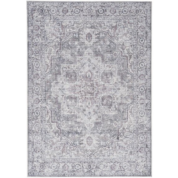 Nourison Home Machine Washable Series 1 Persian Ivory Grey 5'3" x 7'3" Area Rug (5x7)