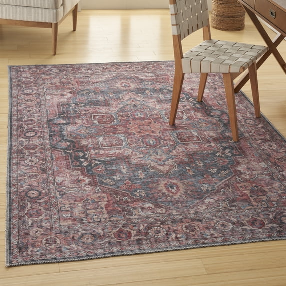 Nourison Home Machine Washable Series 1 Persian Multicolor 6' x 9' Area Rug, (6x9)