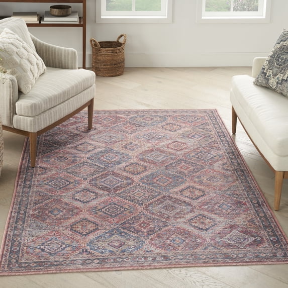 Nourison Home Machine Washable Series 1 Persian Multicolor 6' x 9' Area Rug, (6x9)