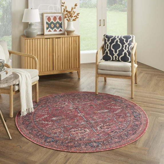 Nourison Home Machine Washable Series 1 Vintage Brick 7'10" x Round Area Rug (8 Round)