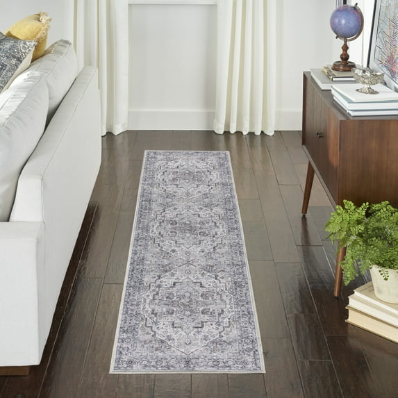 Nourison Home Machine Washable Series 1 Vintage Ivory Beige 2'2" x 8' Area Rug (2x8)