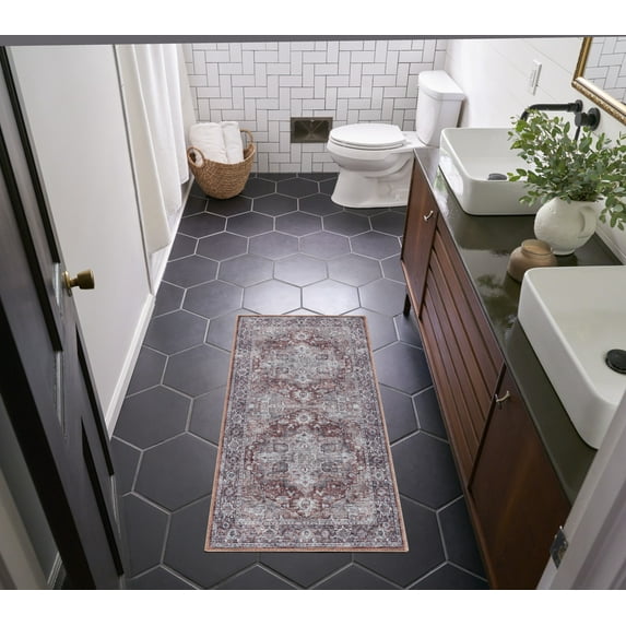 Nourison Home Machine Washable Series 1 Vintage Ivory Brick 2' x 3'9" Area Rug (2x4)