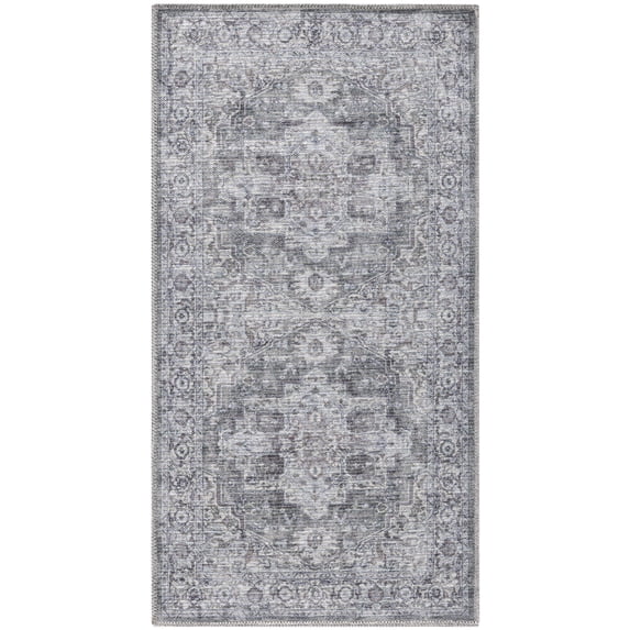 Nourison New Concept Washables 2' x 3'9" Ivory Grey Vintage Indoor Non-Slip Flatweave Rug