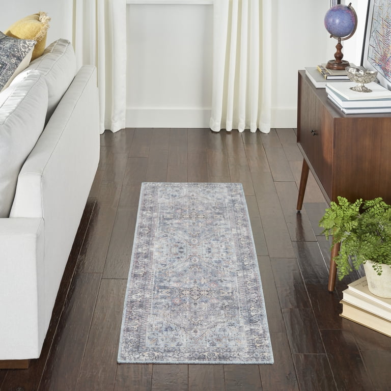 Lakhnau Brown Modern Bohemian Area Rug - Non-Slip Machine Washable Geometric Carpet For Living Room, Bedroom (Cotton Polyester Blend)