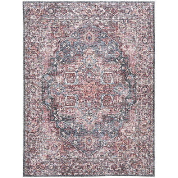 Nourison Home Machine Washable Vinatge Boho Multicolor 7'10" x 9'10" Area Rug, (8' x 10')