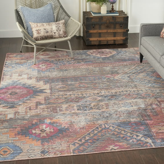 Nourison Home Machine Washable Vintage Southwestern Multicolor 7'10" x 9'10" Area Rug, (8' x 10')