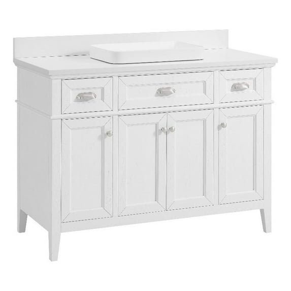 Nicole Curtis Northville 48" Vanity in Matte White Oak with Pure White Top