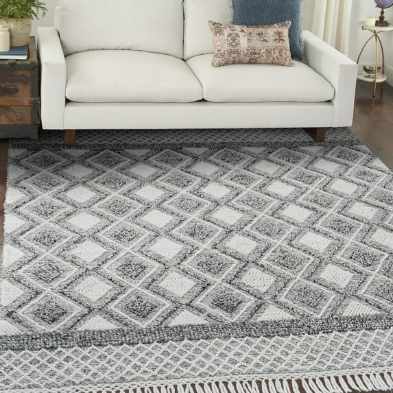 Nourison Home Series 3 8' x 10'6" Grey/Ivory Diamond Indoor Rug