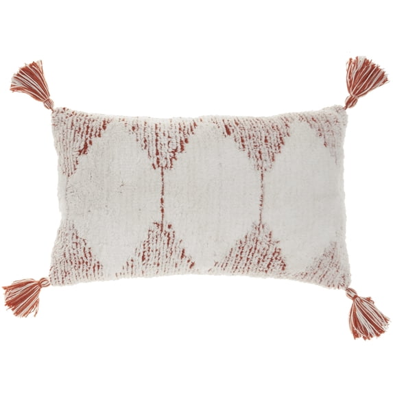 Nourison Home Woven Triangles 12"X20" Rust Throw Pillow
