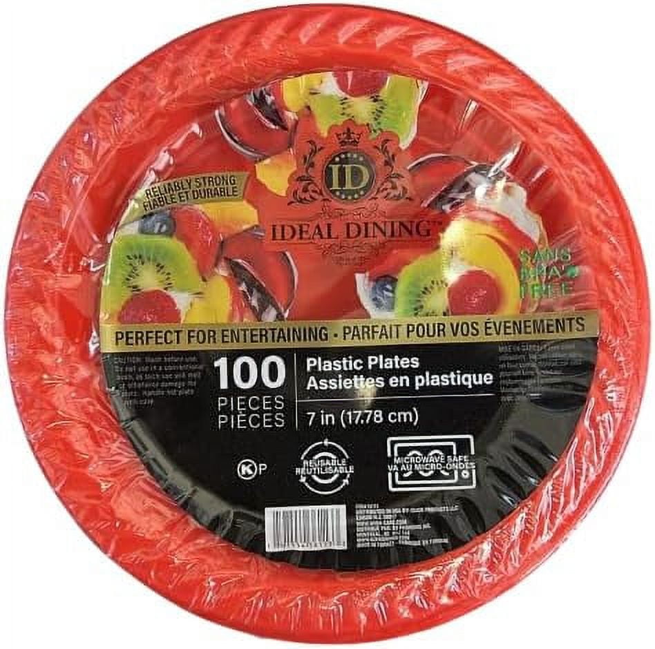 Nicole Fantani's 7 Disposable Red Salad Plastic Plates Microwave Safe