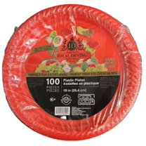 Nicole Fantani's Ideal Dining 10" Disposable White Plastic plates Good to use in Microwave, Bulk Stock for Restaurant, Hotel, Deli & Elegant Parties : 100 Count