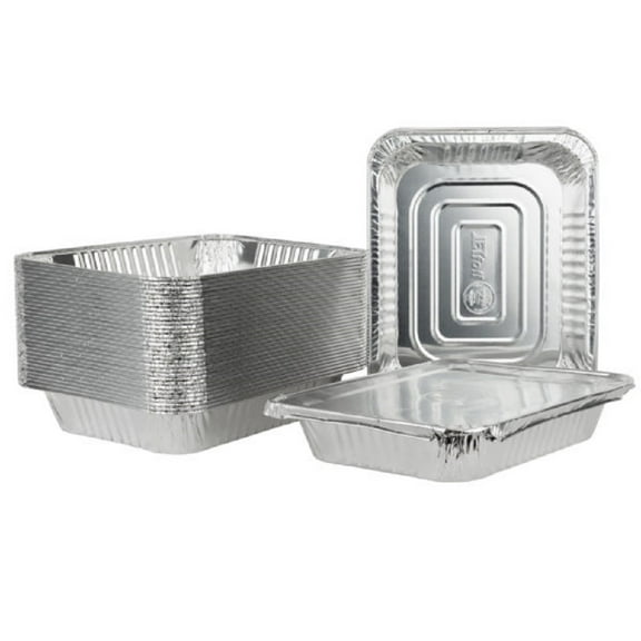 Nicole Fantini 9x13 Half Size Aluminum Disposable Pans with Lids - Serve Various Delicacies for Events Counts-10