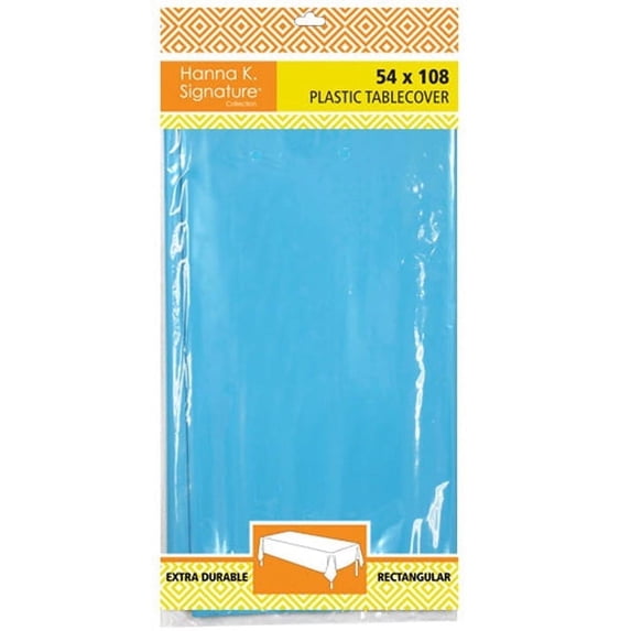 Nicole Fantini Collection Disposable Plastic Tablecloth Rectangle 54" x 108" (Island Blue)