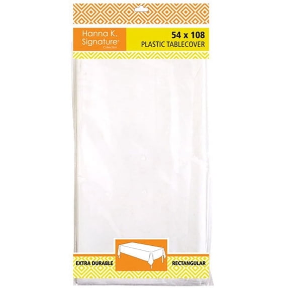 Nicole Fantini Disposable Plastic Tablecloth Rectangle 54" x 108" Set of 8 (Clear)