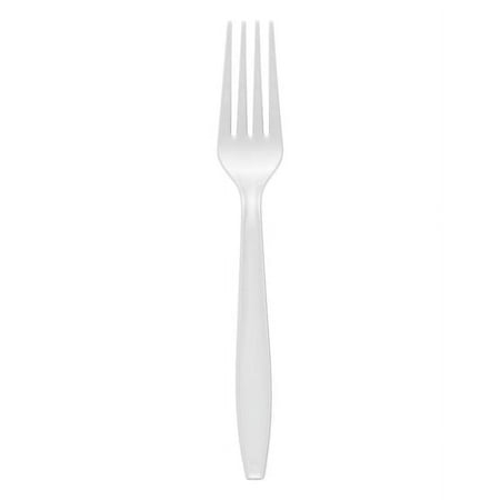 Nicole Fantini Medium Weight White Disposable Plastic Fork Collection Case Pack: Qty 1000