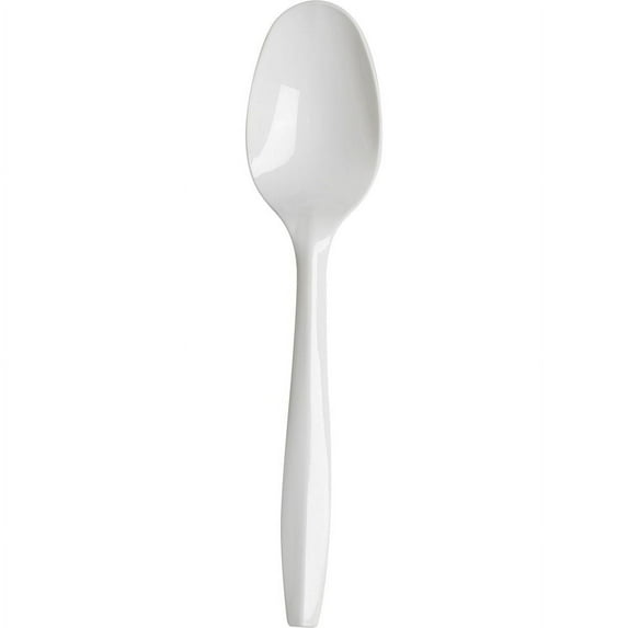 Nicole Fantini Medium Weight White Disposable Plastic Tea Spoon Collection: Qty 50