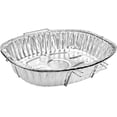 thumbnail image 1 of Nicole Fantini's 18.25"L X 13"W X 3.5"D Oval Heavy Duty Disposable Aluminum Foil Rack Roaster with Handle :Perfect for Baking and Roasting : 10 Quantity, 1 of 12