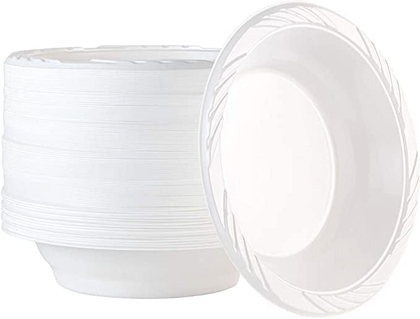 VeZee 18oz Medium Weight Disposable White Plastic Soup Bowls : Perfect for home, offices, parties, restaurants, and hotels : 1000CT