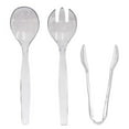 thumbnail image 1 of Nicole Fantini's Plastic Serving Utensils, Black Heavy Duty Disposable utensil | Set 10" Spoons 10" Forks 6" Tongs | 6 Each in One Set| 18 Pcs, 1 of 5