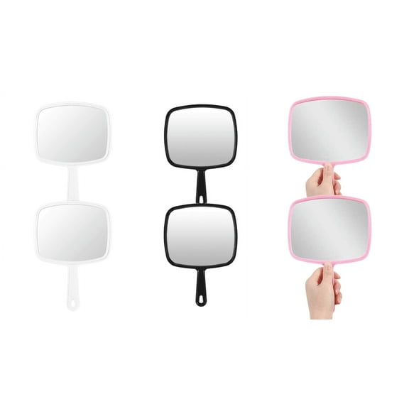 Nicole Fantini's Professional Salon Hair Stylist Large Handheld Mirror w/Handle Wide Angle Barber Hairdressing Mirror Square Makeup Mirror: Set of 6 Assorted Mirrors