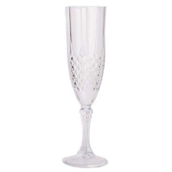 Nicole Fantini's Simcha Collection 5oz Clear Plastic Crystal Effect Champagne Flutes 4/Pack for Elegant Parties, Weddings & All Occasions:5 Packs