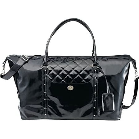 Nicole Fine Society Collection Weekender Travel Fashionable Duffel, Glossy Black