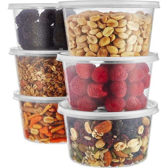 Nicole Home Collection 16oz - 240ct, Food Storage Containers With Lids, Leak-proof, Microwave-Safe, Freezer-Safe, Stackable Deli Containers, BPA Free