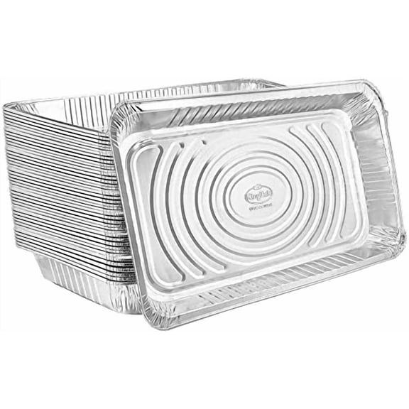 Nicole Home Collection Aluminum Deep Foil Pans, Full Size 21" x 13" Disposable Roasting Pan Set, 100 Pack