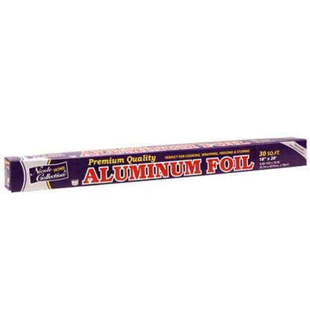 Nicole Home Collection Heavy Duty Roll-18 30 Square Feet Aluminum Foil Rolls, 18 in x 20 ft, Metallic