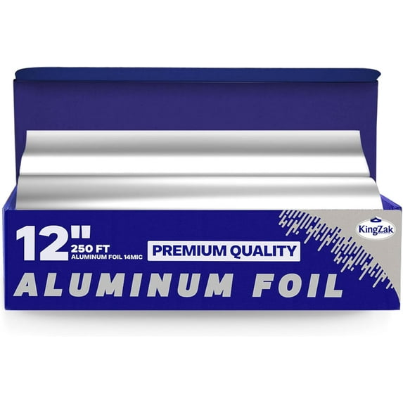 Nicole Home Collection Non-Stick Heavy Duty Aluminum Foil Roll, for Kitchen Use, Baking, Roasting, & Food Storage, 12” x 250’