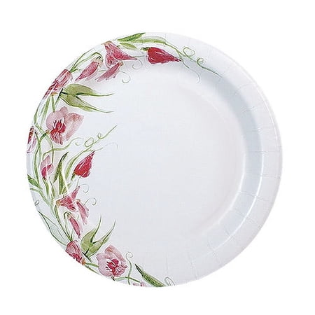 Nicole Home Collection Pink Floral Paper Snack/Dessert Plates, 7", 48 Count