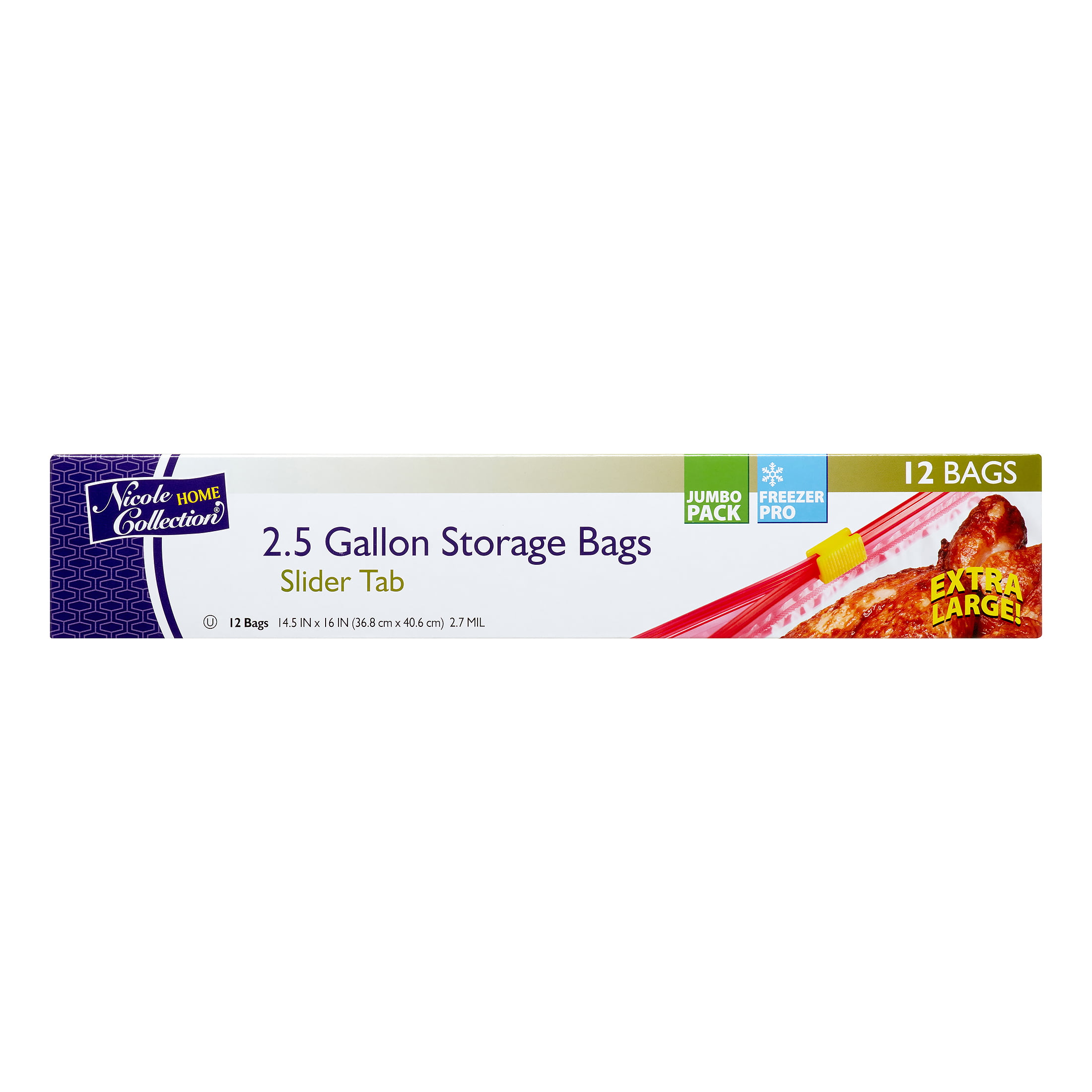 Lot Of 2 Hefty Jumbo Slider Storage Bags 2.5 Gallon 12 Pcs/Pack