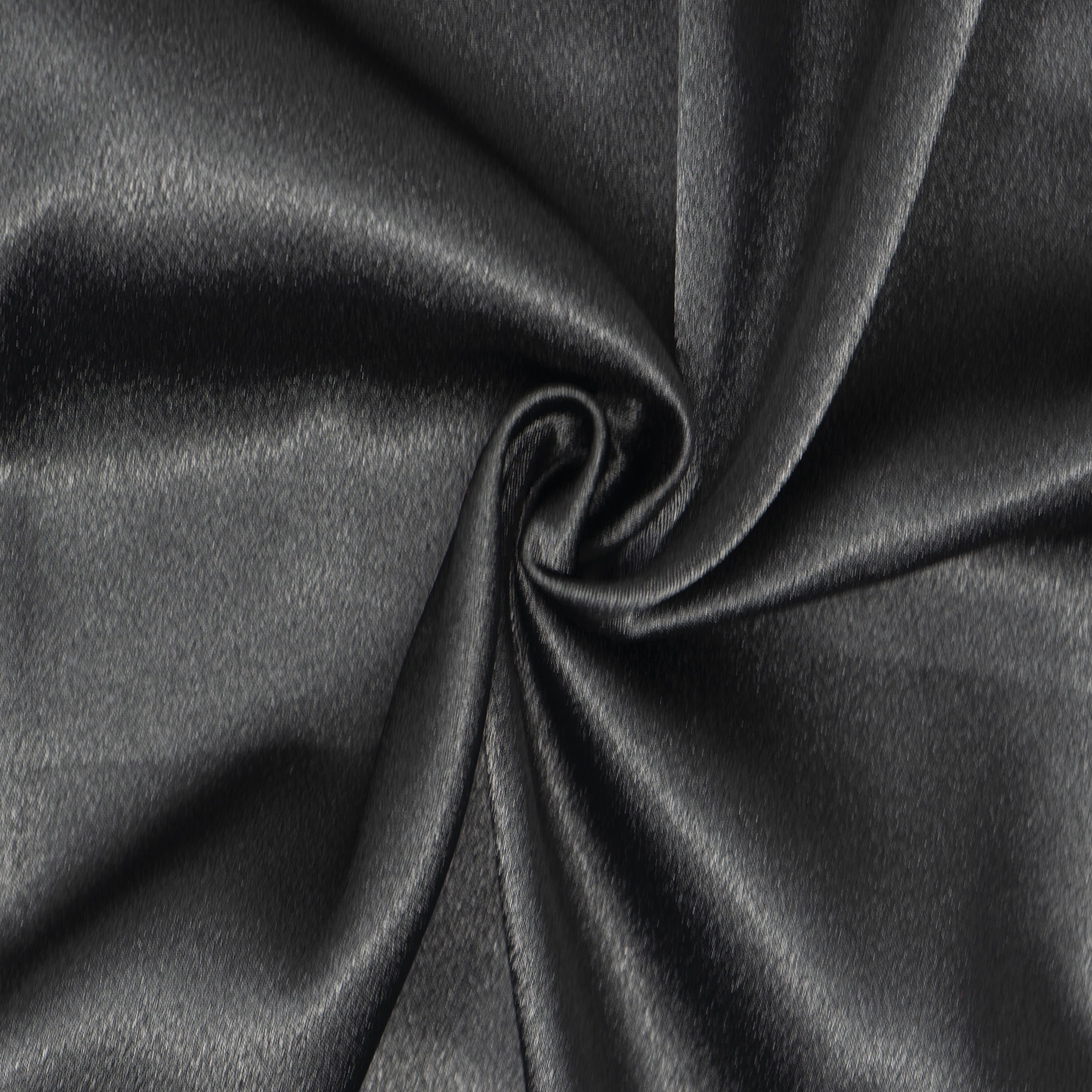 Stitch & Sparkle 100% Polyester, Sewing & Craft, Apparel Fabric, Charmeuse Solid Black, Cut By Yard
