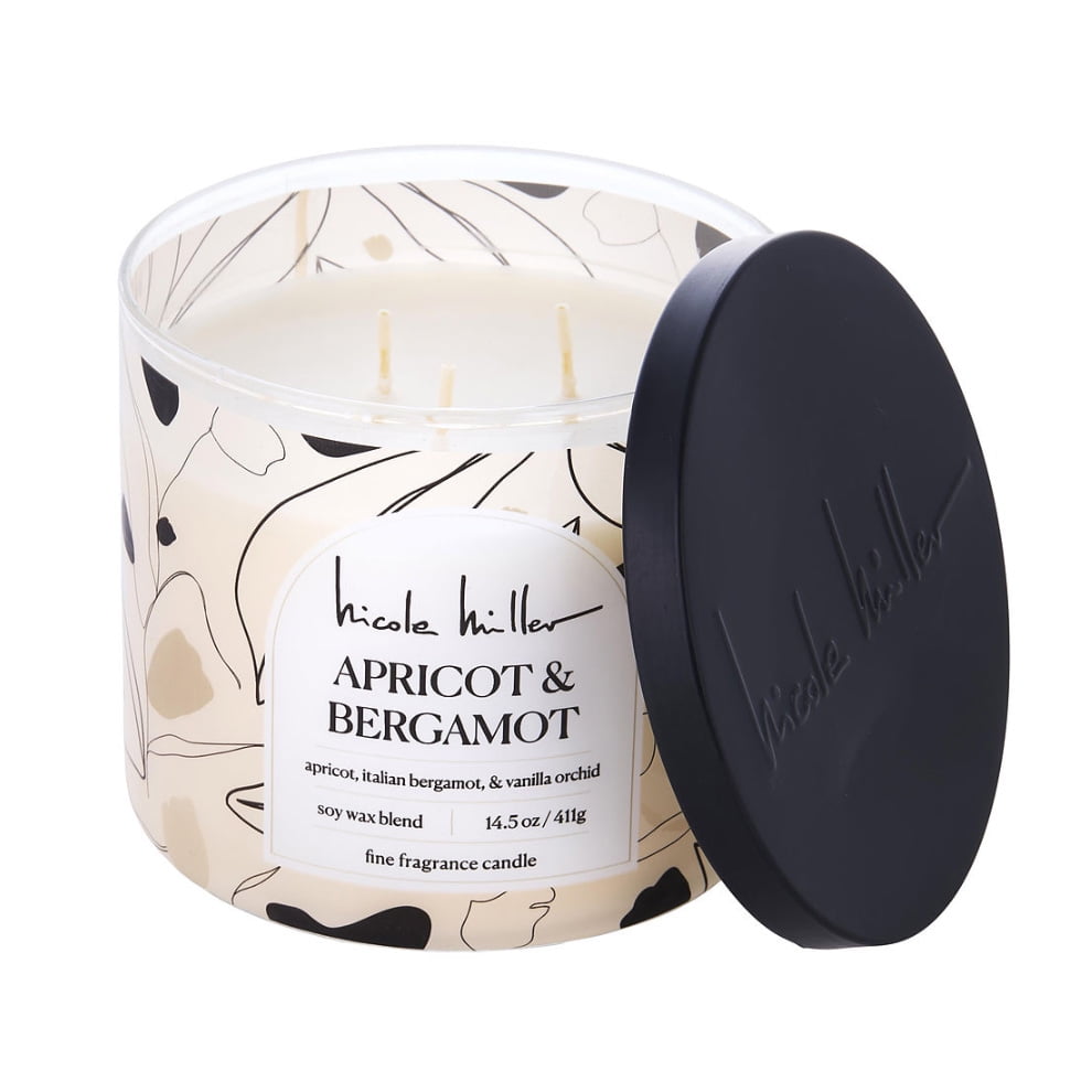 Nicole Miller 14.5 oz Soy Wax Blend 3 Wick Candle - Apricot