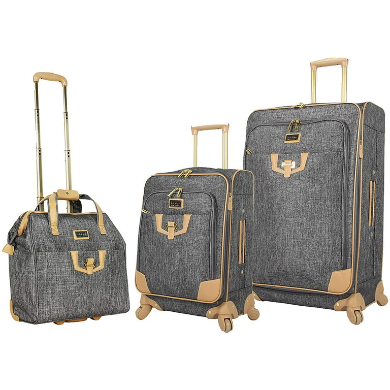 Nicole Miller 3 Piece Softside Luggage Set-Carry on & Checked Luggage