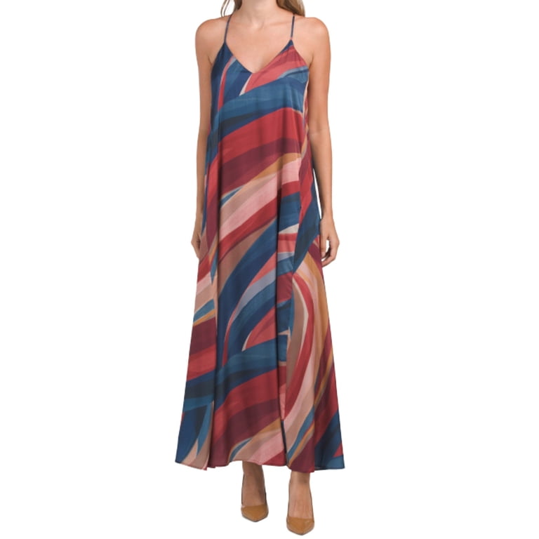 splendid maxi dress Splendid Womens Yuma Striped Full-Length Maxi Dress Ivory S