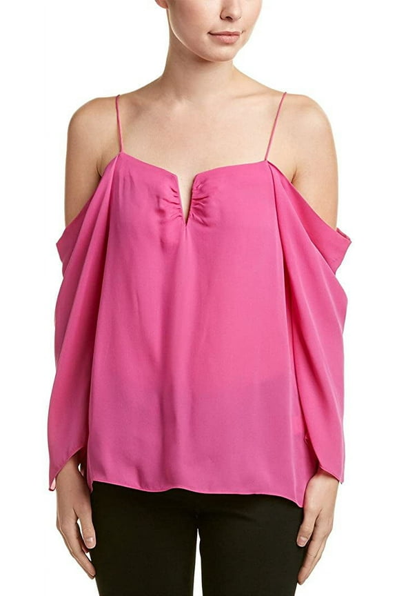 Artelier AZALEA Silk Georgette Cold Shoulder Blouse, US Small