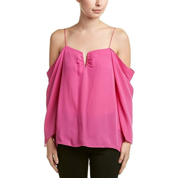 Nicole Miller Artelier AZALEA Silk Georgette Cold Shoulder Blouse, US Small
