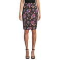 thumbnail image 1 of Nicole Miller Artelier BLACK/MULTI Ruched Jacquard Skirt, US 4, 1 of 2