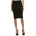 thumbnail image 1 of Nicole Miller Artelier BLACK Smocked Knit Pencil Skirt, US Petite, 1 of 3