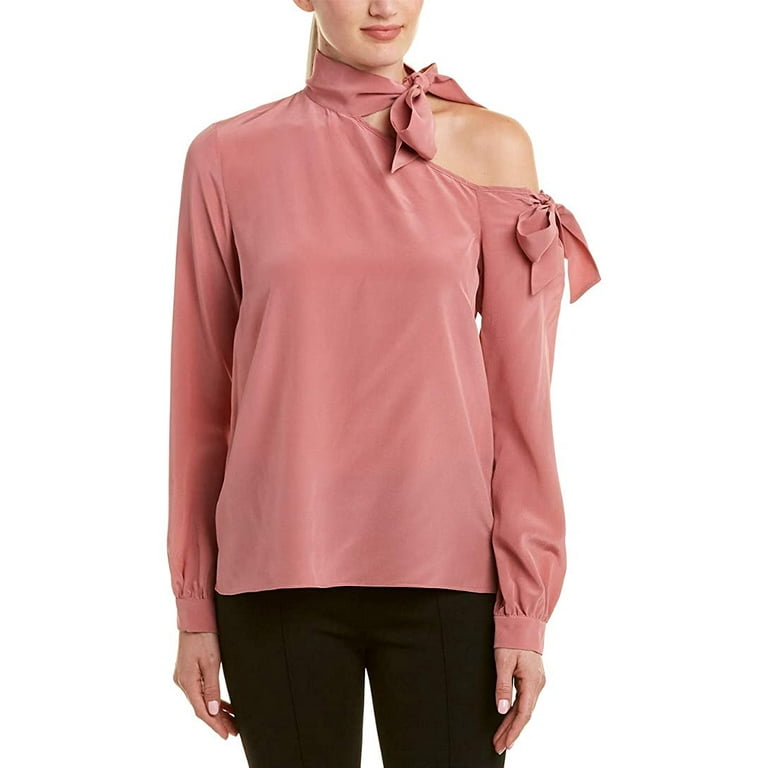 Nicole Miller Artelier DUSTY ROSE Solid Silk One Shoulder