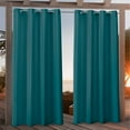 thumbnail image 1 of Nicole Miller Canvas Indoor/Outdoor Grommet Top Curtain Panel Pair, 54"x84", Turk Teal, 1 of 10