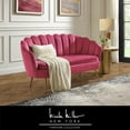 thumbnail image 1 of Nicole Miller Eian Velvet Loveseat with Gold Legs, Fuchsia, 1 of 8